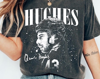 Quinn Hughes Hockey Shirt, Minnesota Vintage Bootleg Tee, Comfort Colors Retro Graphic T-Shirt, Hockey Fan Gift
