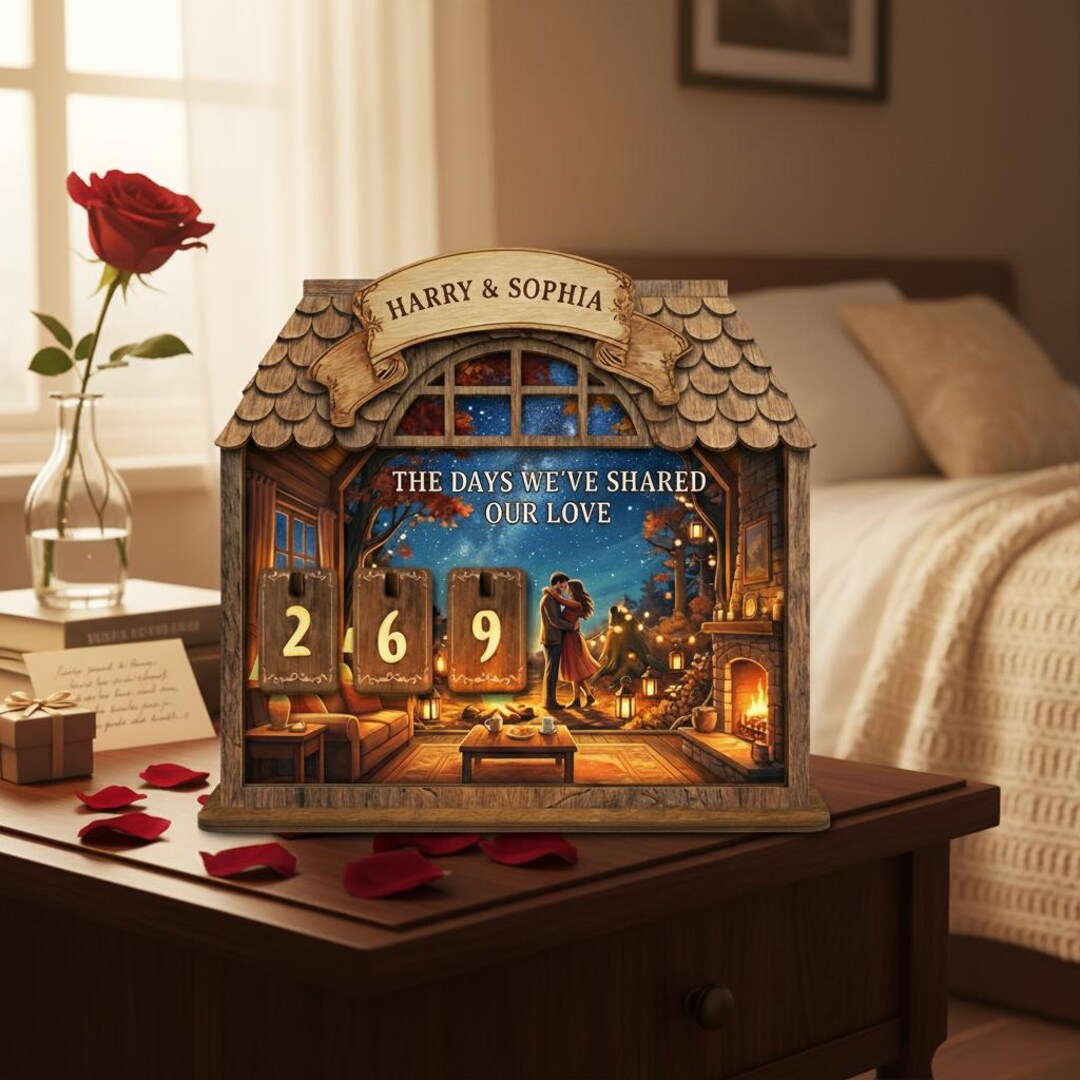 Romantic Countdowns Personalized Countdown Calendar - “the Days We’ve Shared Our Love ...