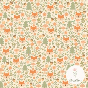 Cute Fox Woodland Seamless Pattern