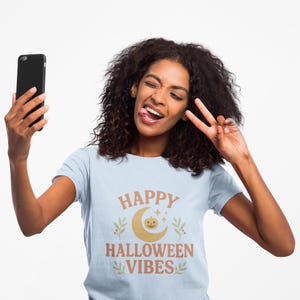 Happy Halloween Vibes T-Shirt: Unisex Softstyle Cotton Tee