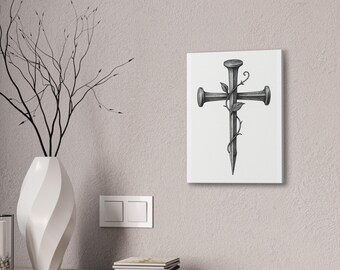 Arte de parede em tela com design de cruz, decoração religiosa, arte espiritual, decoração para casa, presente inspirador, decoração cristã, presente cristão