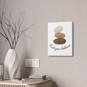 Quadro su tela Balance, decorazione per la consapevolezza, arredamento zen per la casa, regalo per la meditazione, citazioni motivazionali, arte per il soggiorno, arte dell&#39;amore per se stessi