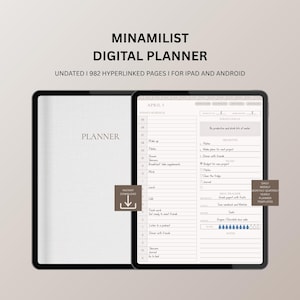 Digital Planner Undated, iPad & Android Planner, GoodNotes Planner, Digital Calendar, Daily, Weekly, Monthly Journal, 2025 iPad Planner