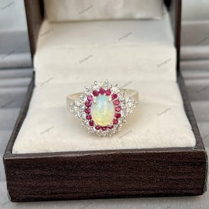 Natural Ethiopian Opal Ring, 925 Solid Sterling Silver Engagement Ring, Promise Ring, Perfect Gift For Her, October Birthstone Jewelery