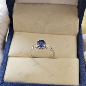 Unique Blue Sapphire Ring, 925 Solid Sterling Silver Handmade Ring, Solitaire Promise Ring, September Birthstone, Gift for her