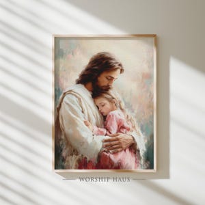 Portrait de Jésus souriant à l&#39;aquarelle, peinture chrétienne, expression du Sauveur joyeux, Art de Jésus moderne, impression numérique murale, verset de la Bible, affiche 65