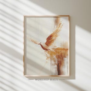 Holy Spirit Dove Watercolor Christian Art Heavenly Light Scene Spiritual Peace Symbol Digital Poster Bible Verse Wall Print Download 126