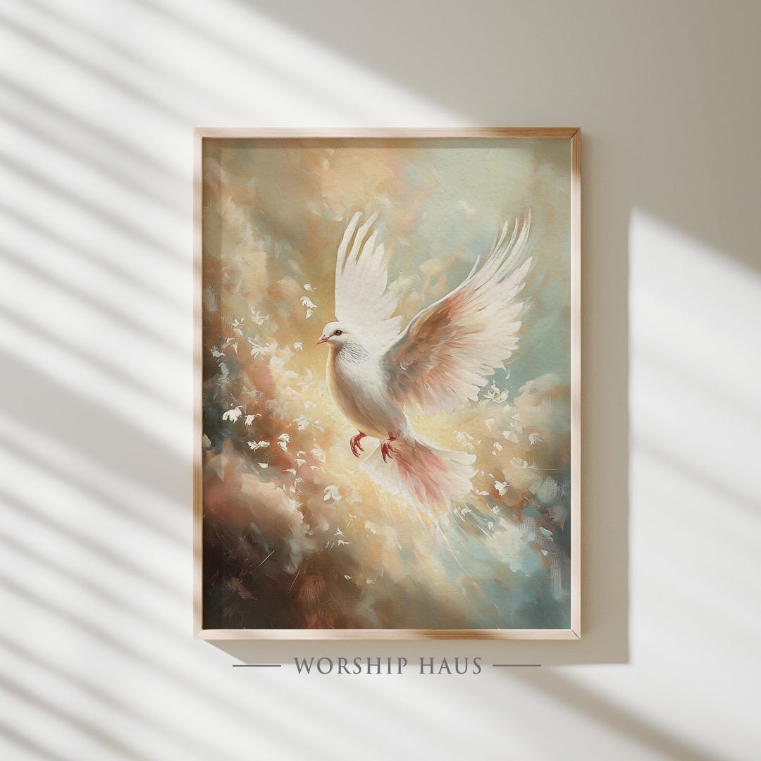 Holy Spirit in Glory Christian Printable Art White Dove and Rays of ...
