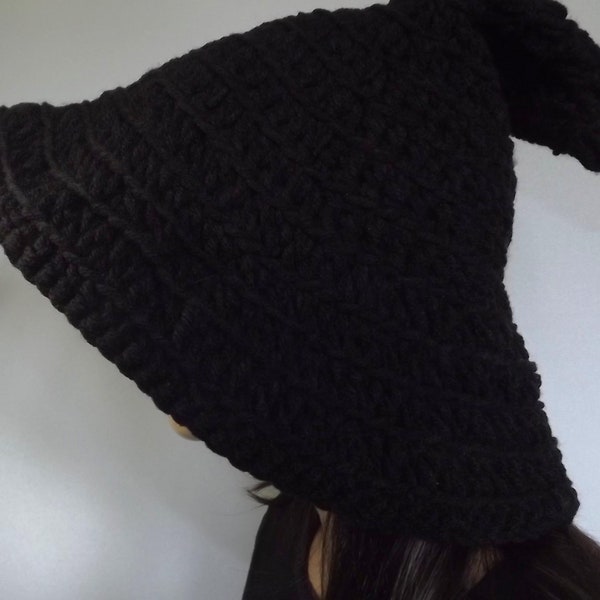 Modern Witch Hat Crochet- The Craft Keeper- Short Cone Witch Hat Perfect Shorty Halloween Yule Fashion