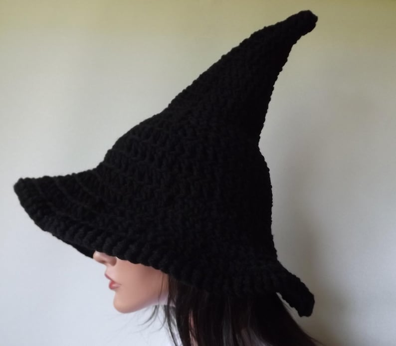 Witch Hat Crochet- The Craft Keeper- Traditional Witch Hat Perfect Pointy Halloween Yule Fashion 