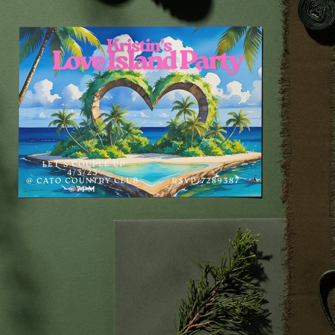 Love Island Themed Invitation Etsy