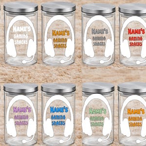Custom Gaming Snack Jar – 1L Scandi Storage Jar with Custom Name & Colour