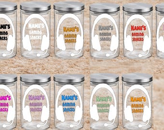 Personalised Gaming Snack Jar – Scandi Style, Custom Name