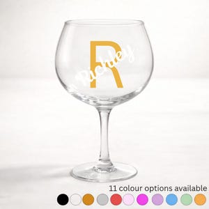 Personalised Initial Gin Glass – Custom Name & Letter Drinkware