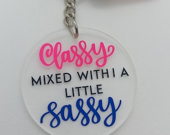 Personalized Acrylic Keychain with Tassel: Handmade Bag Charm