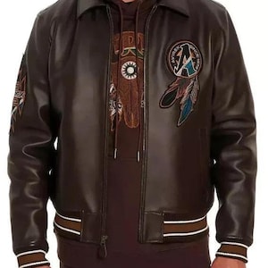 Retro Bomber USA Vintage Style Leather Jacket, Military Bomber Jacket, Original Premium Leather, Men’s Streetwear, Premium Gift for Him