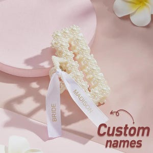 Personalized Bridal Hair Claw – Pearl Bridesmaid Clip Wedding Gift