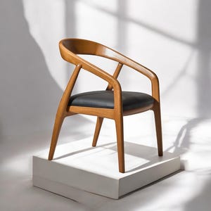 Handmade Solid Wooden Chair – Natural Oak or Walnut Finish, Minimalist Ergonomic Design, Perfect for Modern Dining & Living Spaces