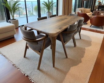 Walnut Design Table, Handmade Solid Wood, Dining Room Furniture, Living Area Decor