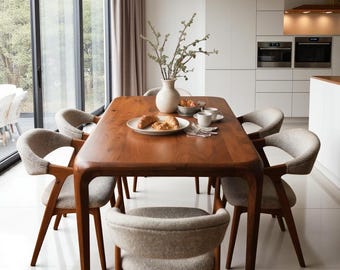Wood Table, Walnut Furniture, Handmade Walnut Design, Modern Wooden Art