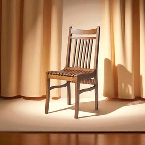 Eco Friendly Wood Chair – Rustic Handmade Oak Dining Seat – Comfortable Natural Wood Furniture for Sustainable Homes