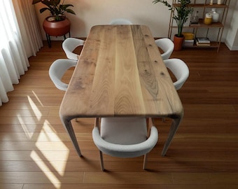 Living Room Walnut Table, Natural Wood Tables, Walnut Wooden Art, Handcrafted Furniture