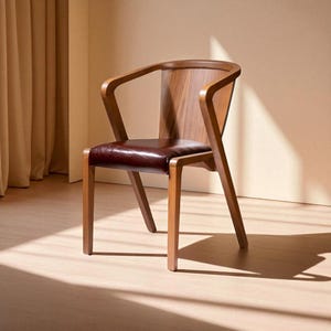 Dining chair, Modern Wood Chair, Handcrafted Minimalist, Natural Furniture Seat, for Home & Kitchen