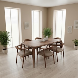 Walnut Table, Living Room Tables, Modern Dining Table, Wooden Kitchen Furniture image 7