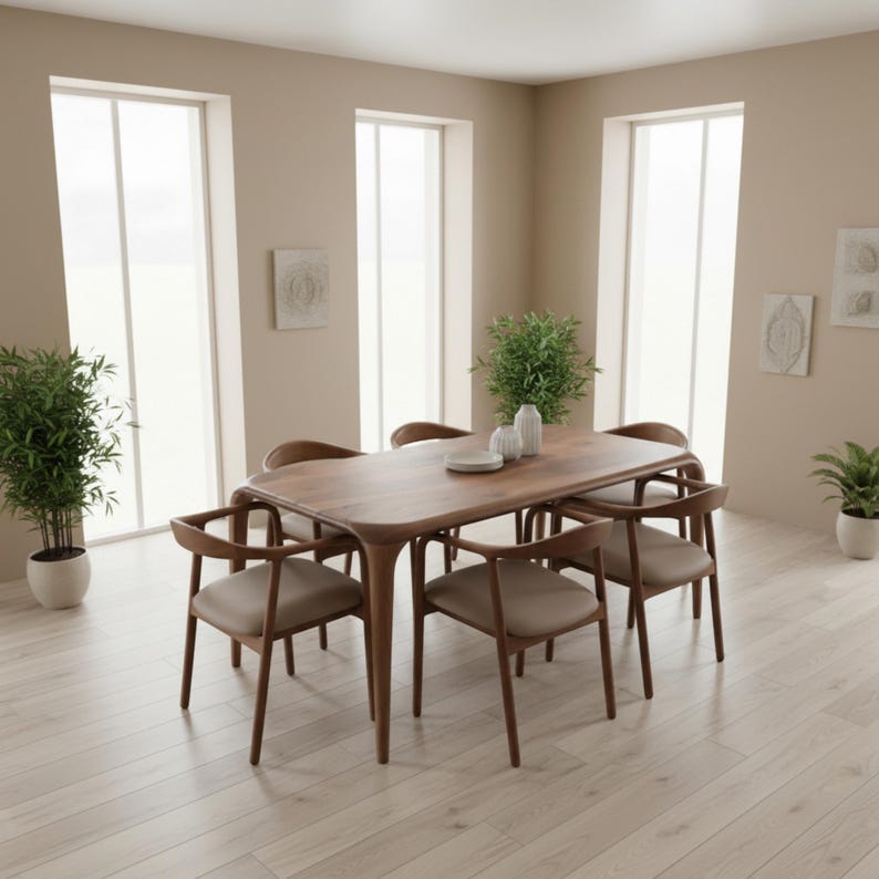 Walnut Table, Living Room Tables, Modern Dining Table, Wooden Kitchen Furniture image 7