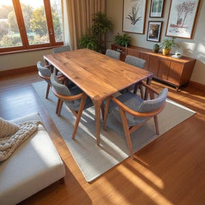 Handcrafted Oval Walnut Dining Table: Solid Wood Farmhouse Kitchen