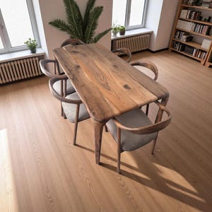 Handmade Solid Wood Dining Table: Oval or Round - Oak, Walnut, Chestnut
