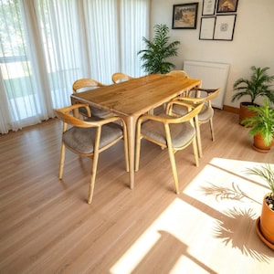 Mesa de madera noble, muebles de nogal, mesa de comedor, mesa de sala, mesa de cocina