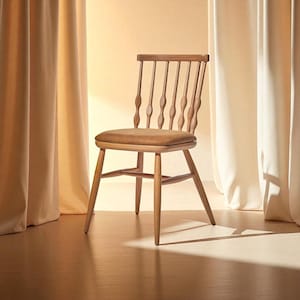 Solid Oak Dining, Chair Handmade, Comfortable Seating for, Kitchen & Living Room Decor
