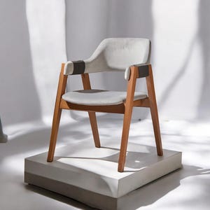 Oak Dining Chair | Sustainable Wood, Upholstered Backrest, Wooden Office & Dining Chairs, Eco-Friendly Furniture, Diner, Lounge Chair