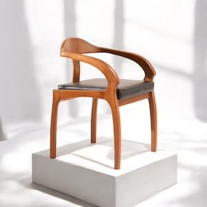 Handmade Luxury Wood Chair – Solid Walnut or Oak, Stylish & Comfortable, Perfect for Contemporary Kitchens, Offices, and Living Areas