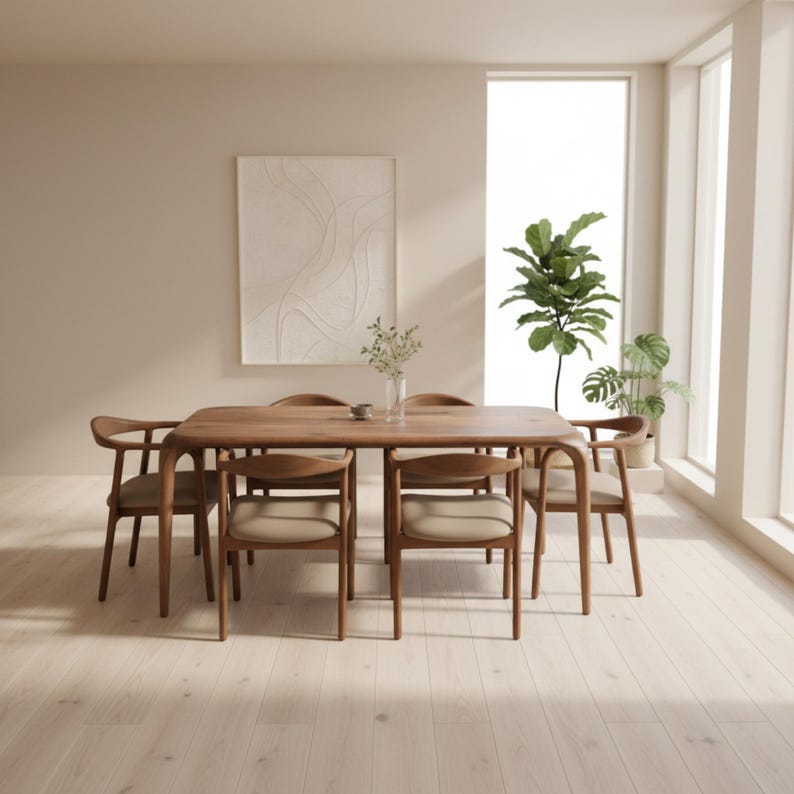 Walnut Table, Living Room Tables, Modern Dining Table, Wooden Kitchen Furniture image 5