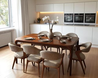 Solid Wood Dining Table, Walnut, Chestnut, Oak Wooden Table, Living Room Tables, Home Furniture