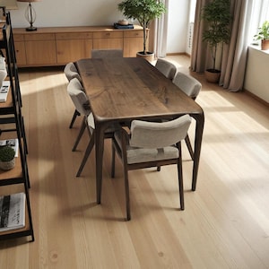 Dining Table | Handmade Oak or Walnut Farmhouse Table for Modern or Rustic Dining Rooms