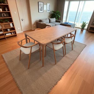 Custom Walnut Wood Dining Table | Handcrafted Rustic Kitchen, Modern Open Space Home Interior, Solid Hardwood, Diner & Breakfast Furniture