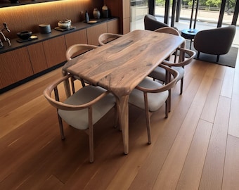Living Room Walnut Table, Dining Table, Handmade Furniture, Solid Wood