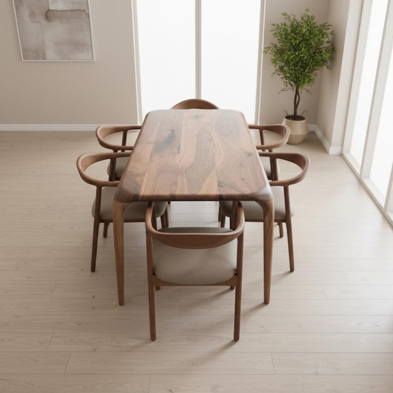 Walnut Table, Living Room Tables, Modern Dining Table, Wooden Kitchen Furniture image 8