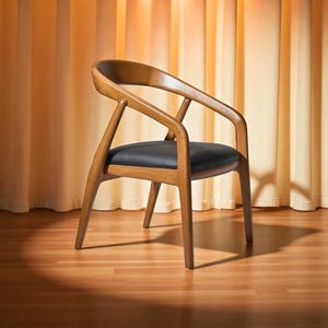 Solid Wooden Dining Chair for Kitchen & Dining Table, Farmhouse Decor Seat, Durable Rustic