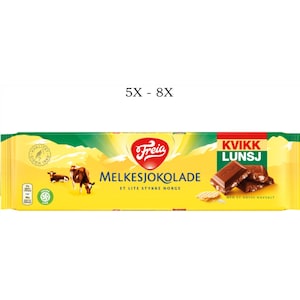 Freia Milk Chocolate Bar with Kvikk Lunsj & Sea Salt – Iconic Norwegian Chocolate – 5x or 8x Packs - A little piece of Norway