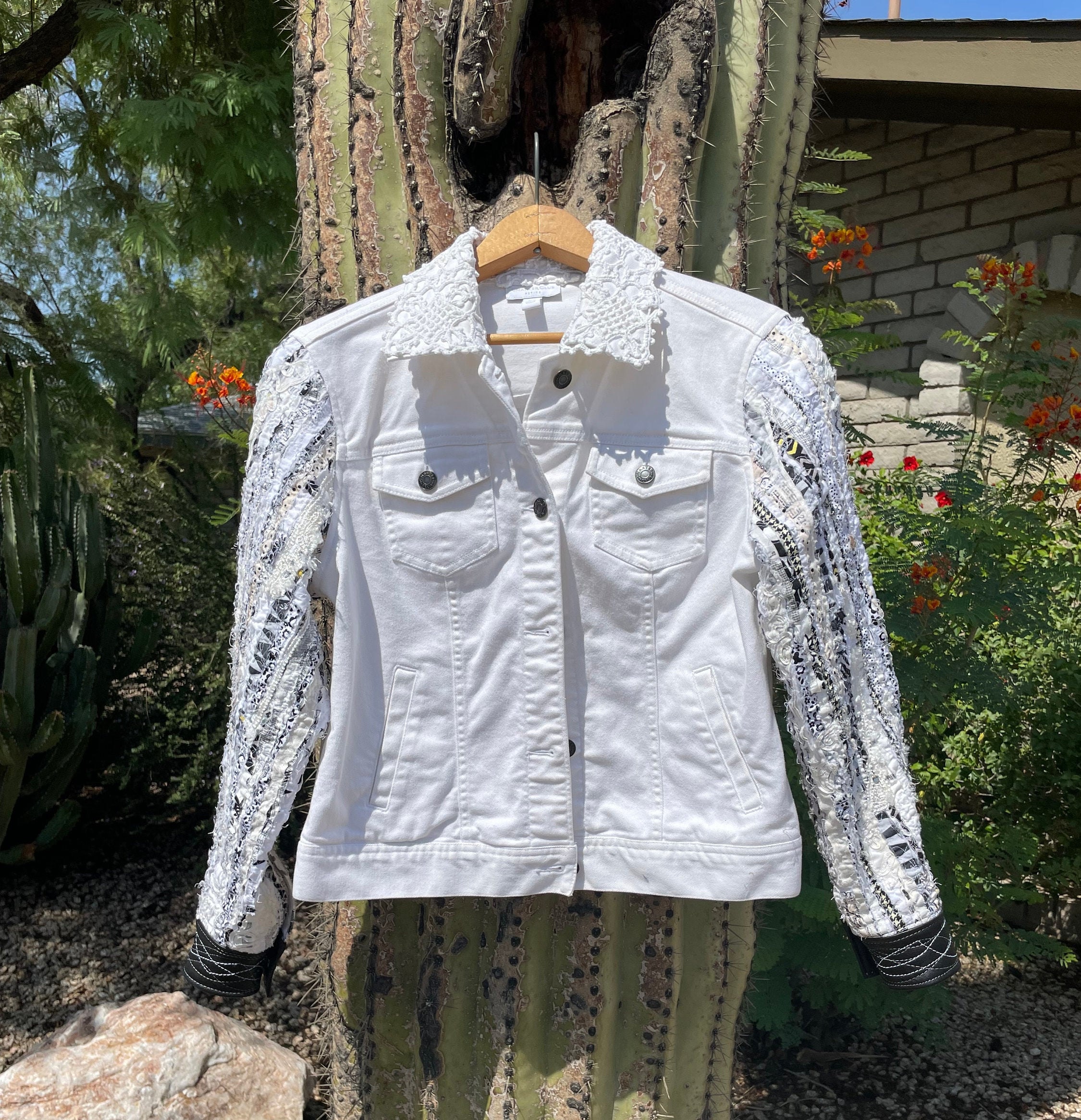 Thrifted reimagined denim jacket Thrifted Denim Jacket - Etsy main image 2