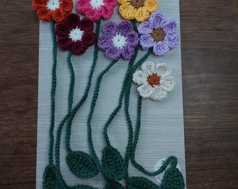 Crochet Flower Bookmark PDF Pattern: Easy Spring DIY Gift + Video Tutorial