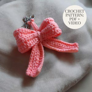 Crochet Bow Pattern PDF + Video | Easy Coquette Cottagecore DIY Accessory