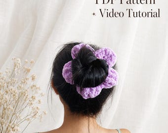 Häkelanleitung für ein Haargummi – Einfaches Haaraccessoire mit Blume (PDF + Videoanleitung)