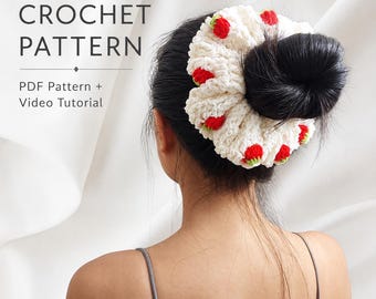 Patrón de ganchillo en PDF y vídeo: coletero, accesorio para el cabello, goma para el pelo.