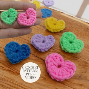Appliques coeur au crochet PDF + vidéo | Album de coupures et décoration de coeur