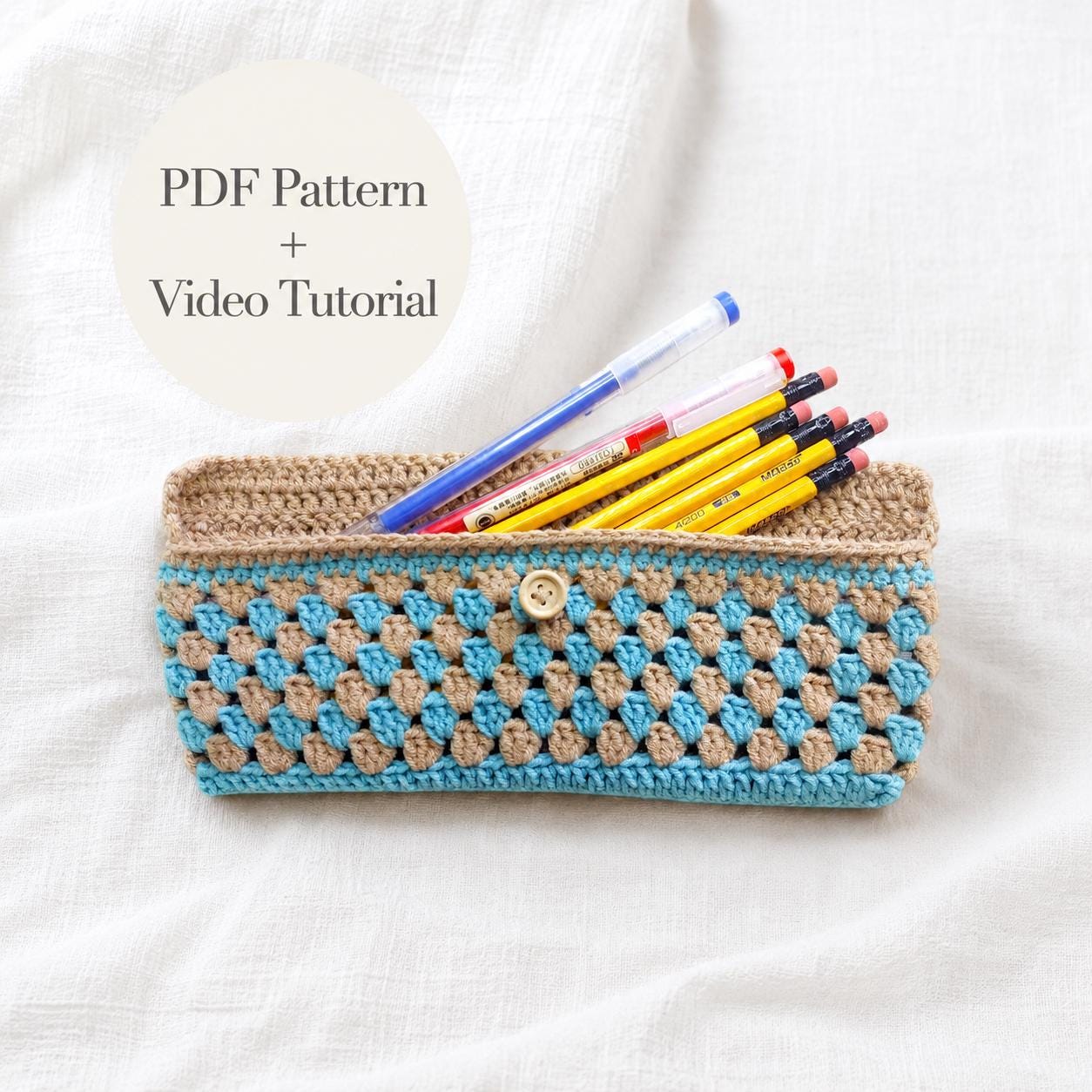 18 Crochet Pencil Case Patterns with Box Pouches, Wristlets, and Holders 1 Crochet Pencil Case